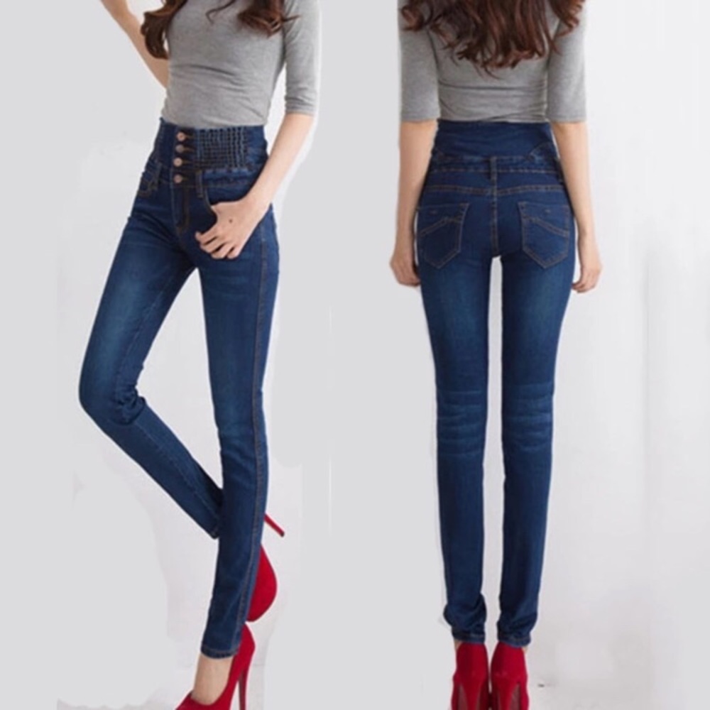 2019 HIGH WAISTED BLUE SKINNY JEANS - Picture 4 of 8